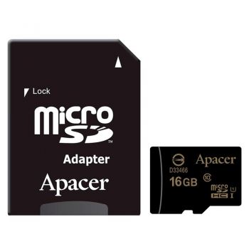 Карта памяти microSDHC 16Gb Apacer (UHS-1) + Adapter SD