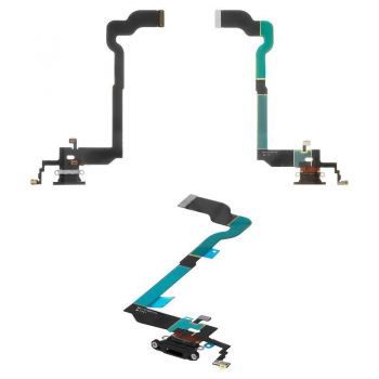 Шлейф з роз'ємом зарядки, навушників та мікрофоном для iPhone X Black