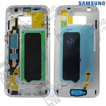 Рамка средняя часть корпуса 2 Samsung S7 Silver, GH96-09788B, совм.: G930