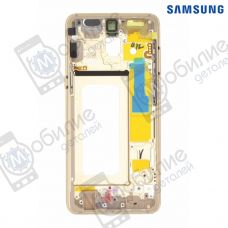 Рамка середня частина корпусу Samsung A8 2018 Gold, GH96-11295C, совм.: A530